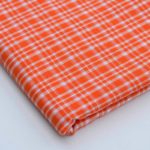 ORANGE WHITE TARTAN – COTTON POLYESTER BLEND